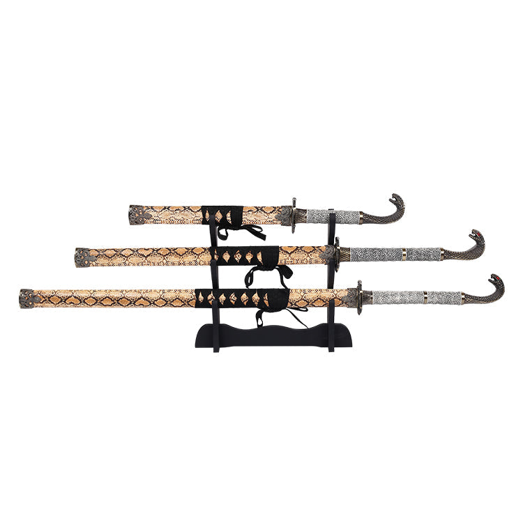King Cobra Triple Set Display Katana (Straight Blade) Sword - Tophatter Daily Deals