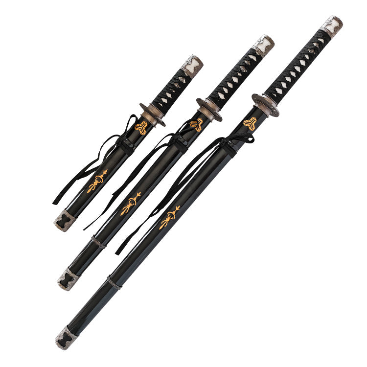 Kill Bill - Hattori Hanzo Triple Set Display Katana (Straight Blade) Sword - Tophatter Daily Deals