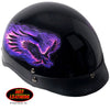 Hot Leathers D.O.T. Purple Blackout Eagle Gloss Black Finish Motorcycle Helmet Helmet DOT - Tophatter Daily Deals