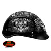 Hot Leathers D.O.T. Biker For Life Gloss Black Finish Motorcycle Helmet Helmet DOT - Tophatter Daily Deals
