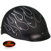 Hot Leathers D.O.T. Reflective Black Flames Matte Motorcycle Helmet Helmet DOT - Tophatter Daily Deals