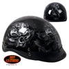 Hot Leathers D.O.T. Electric Skull Gloss Black Finish Motorcycle Helmet Helmet DOT - Tophatter Daily Deals