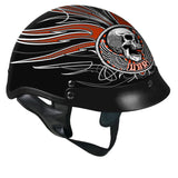 Hot Leathers D.O.T. Stitches Skull Gloss Black Finish Motorcycle Helmet Helmet DOT - Tophatter Daily Deals