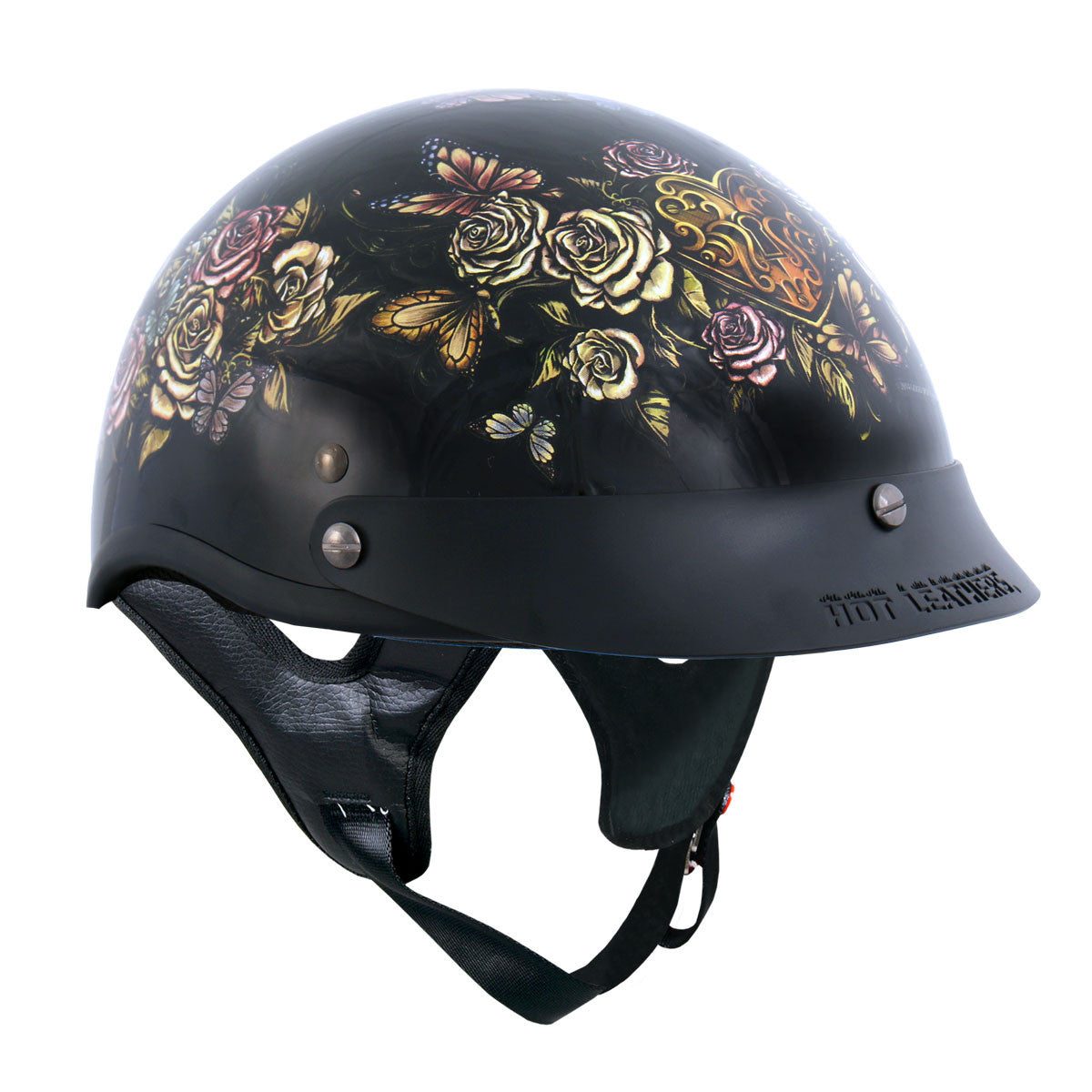 Hot Leathers D.O.T. Key Lock Heart Gloss Black Finish Motorcycle Helmet Helmet DOT - Tophatter Daily Deals