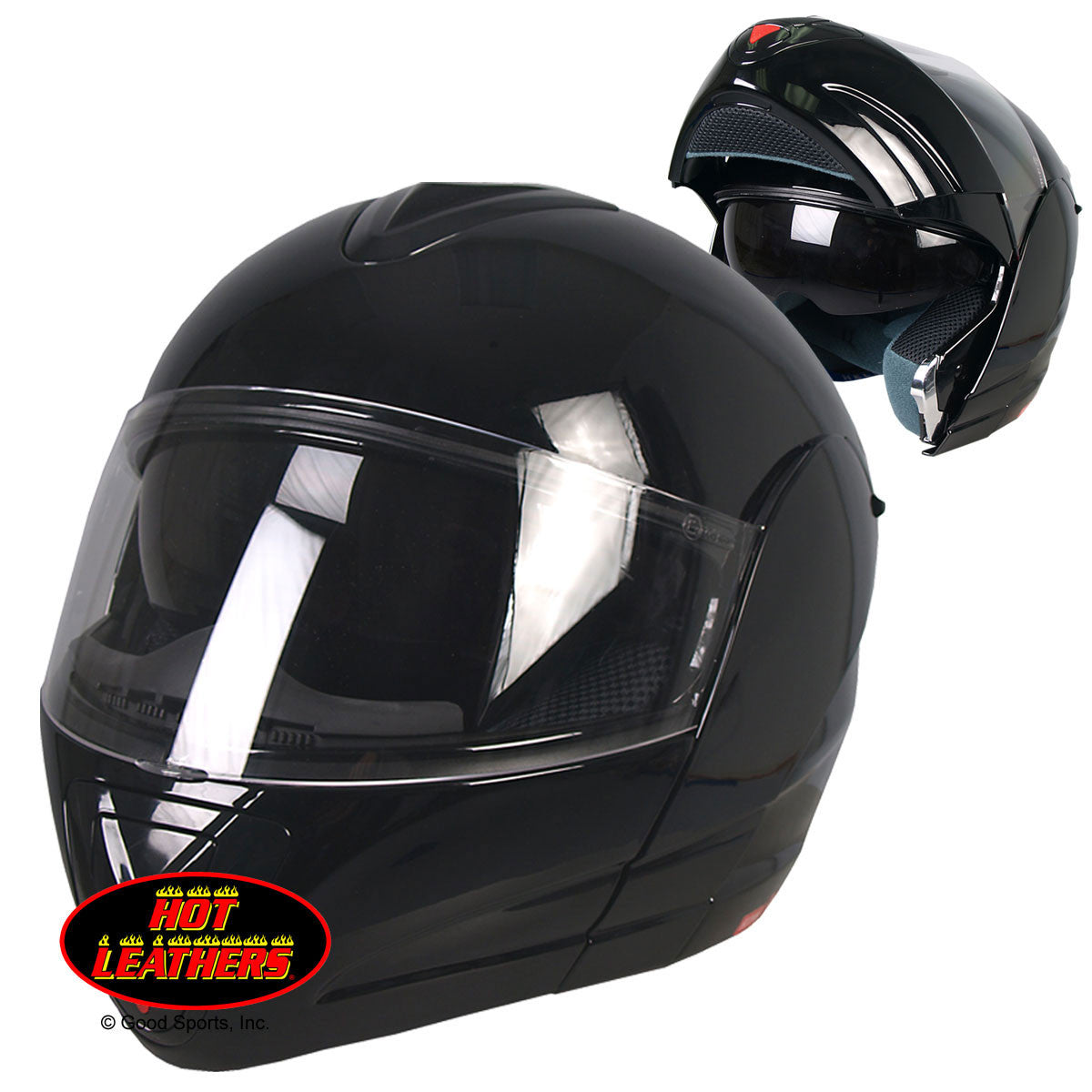 Hot Leathers D.O.T. Convertible Full Face Helmet w/ Sun Shield Helmet DOT - Tophatter Daily Deals