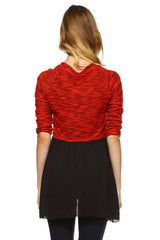 Women's Knit to Woven 3/4 Sleeve Colorblock Shirt Dress Tops - Tophatter Daily Deals