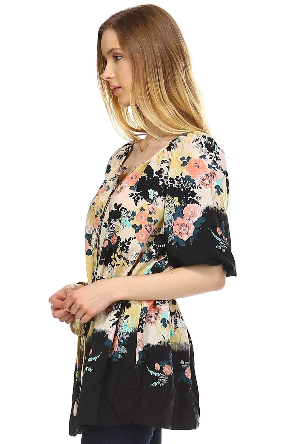 Women's Belted Button Front Top Tops - Tophatter Daily Deals