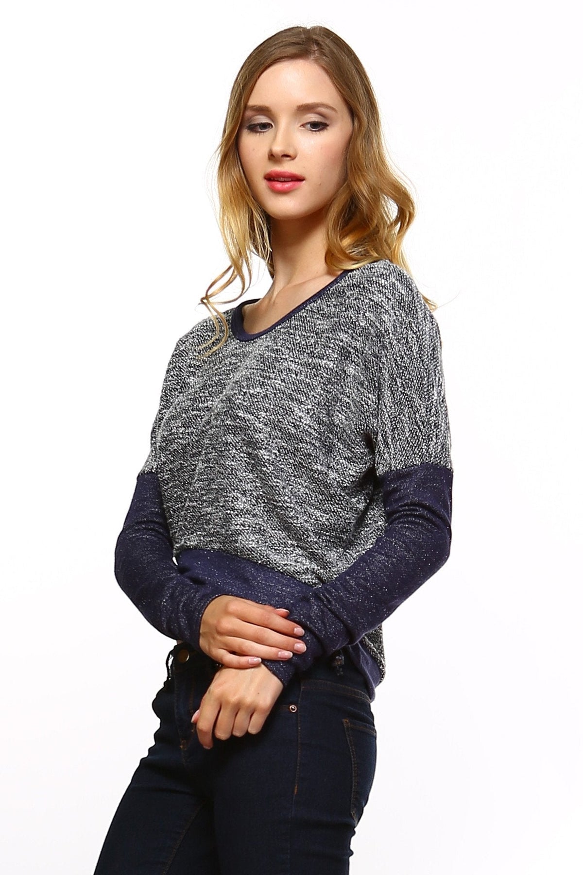 Women's Long Sleeve Colorblock Sweatshirt Sweater - Tophatter Daily Deals