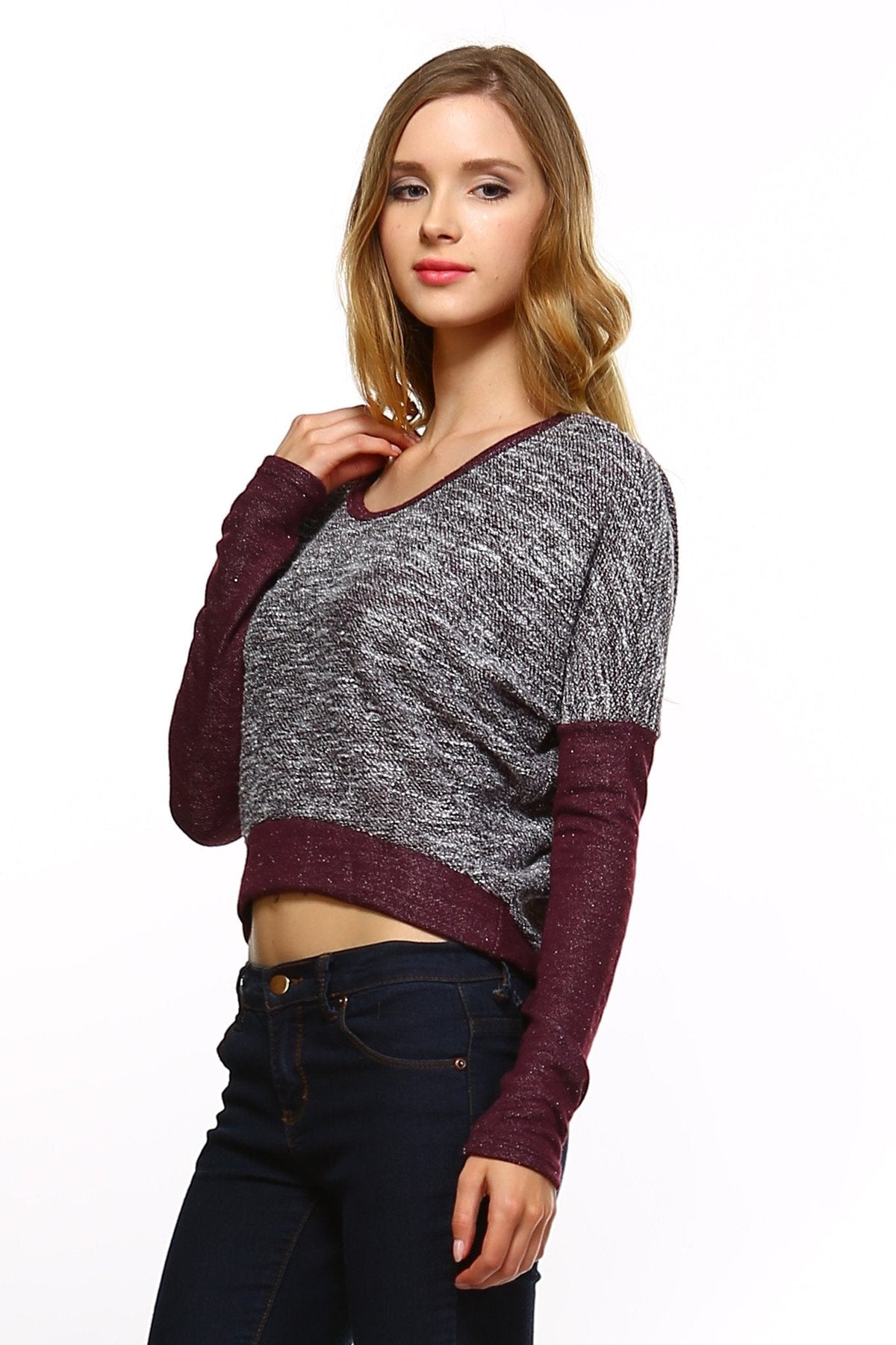 Women's Long Sleeve Colorblock Sweatshirt Sweater - Tophatter Daily Deals