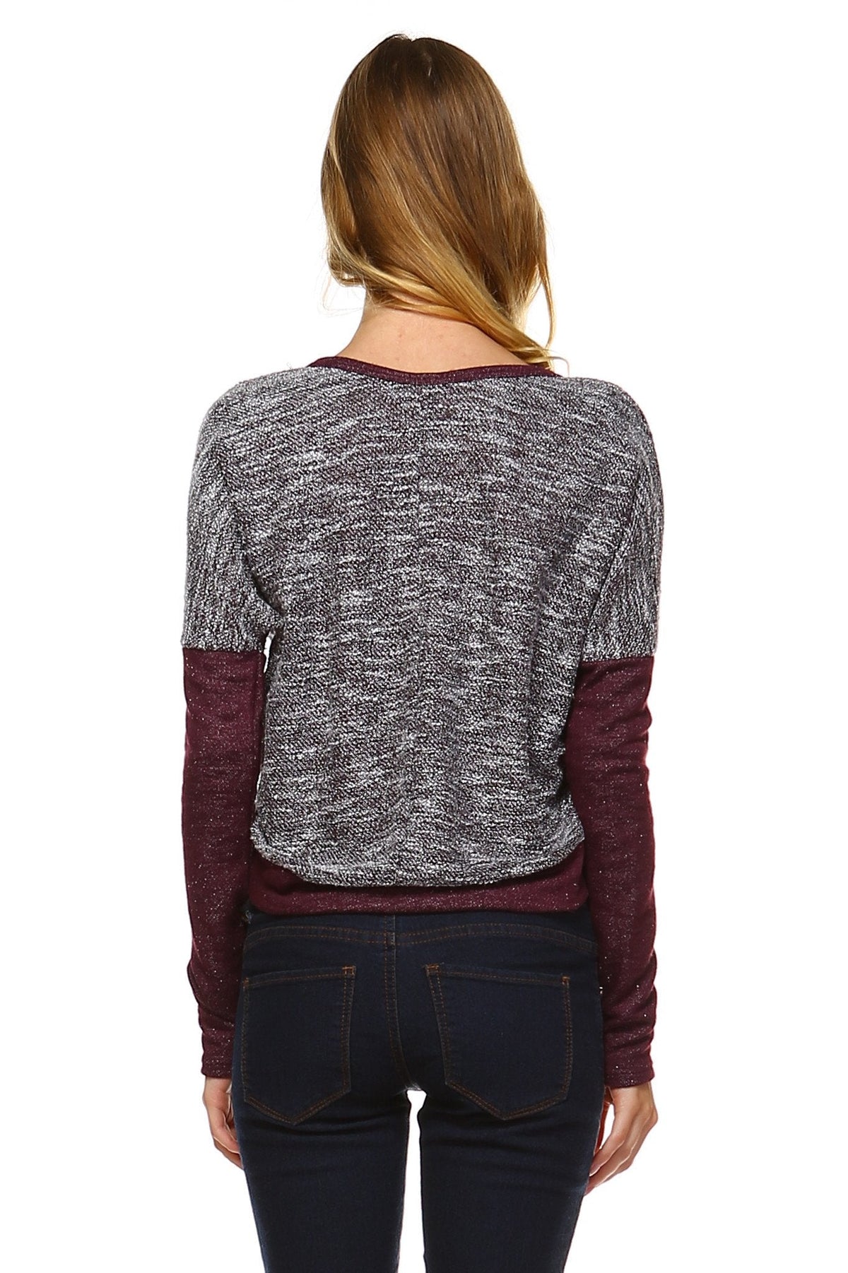 Women's Long Sleeve Colorblock Sweatshirt Sweater - Tophatter Daily Deals