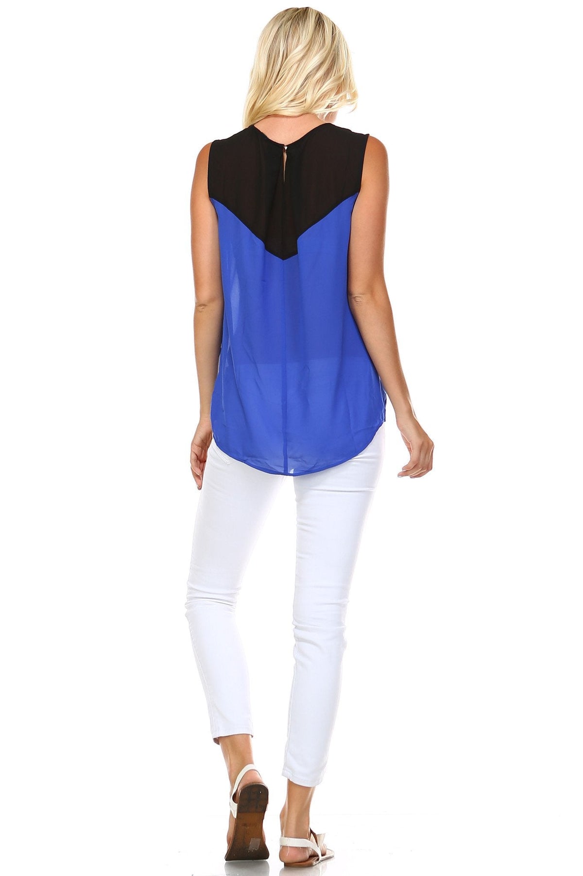 Women's Stud Detail Sleeveless Sheer Top Tops - Tophatter Daily Deals