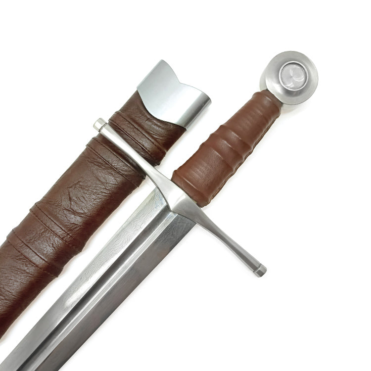 Medieval Broadsword with Hand Forged Damascus Folded Steel Blade