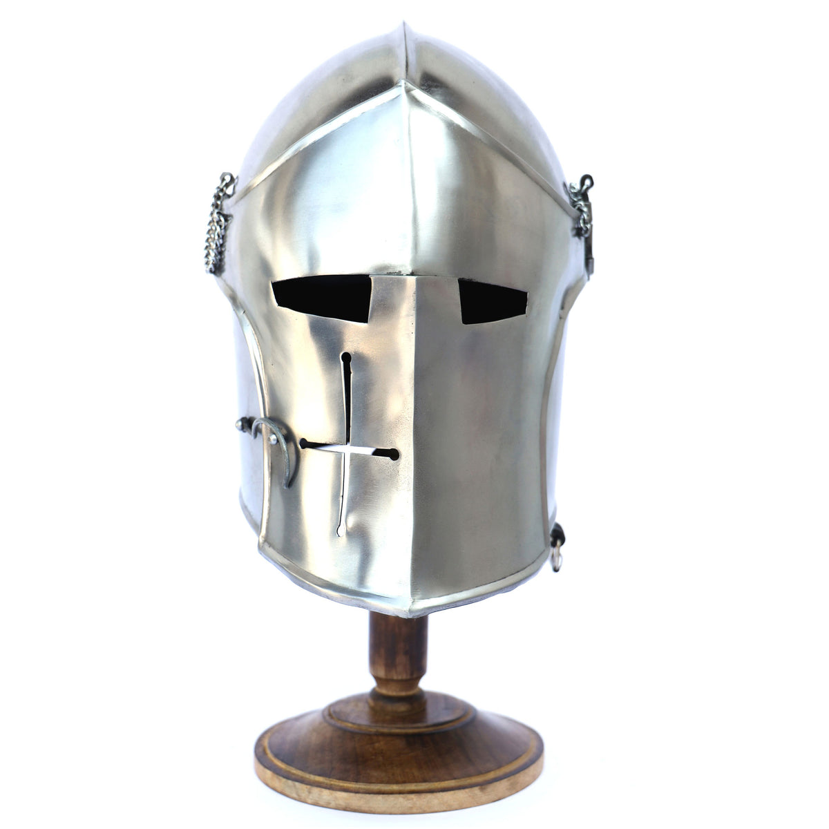 Medieval Visored Barbuta Helmet - TOPHATTER'S ARMORY DEALS Collectible Weapons - Tophatter Daily Deals