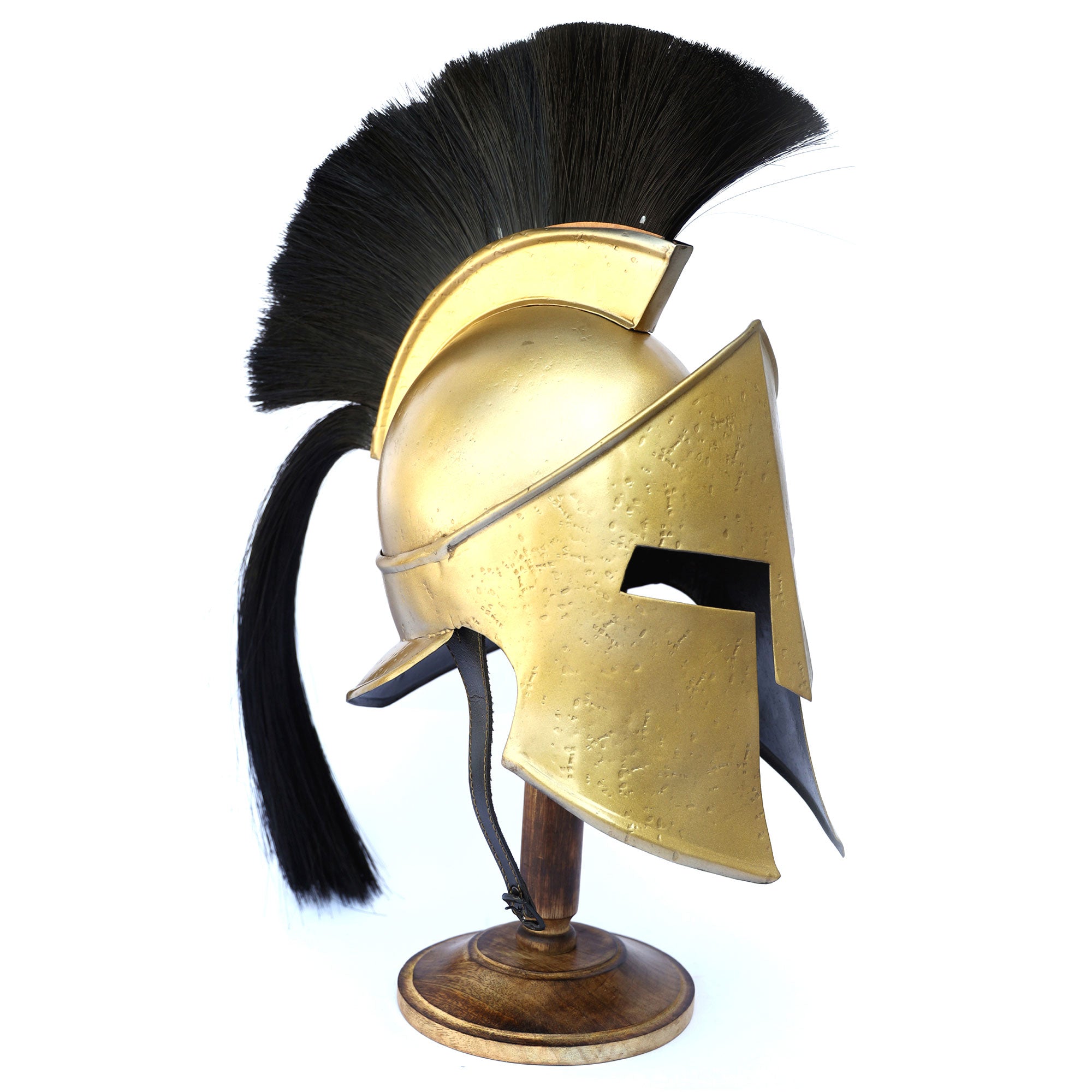 Greek Spartan King Crested Helmet With Stand - Tophatter's Guns'N'Weapons Store Collectible Weapons - Tophatter Daily Deals