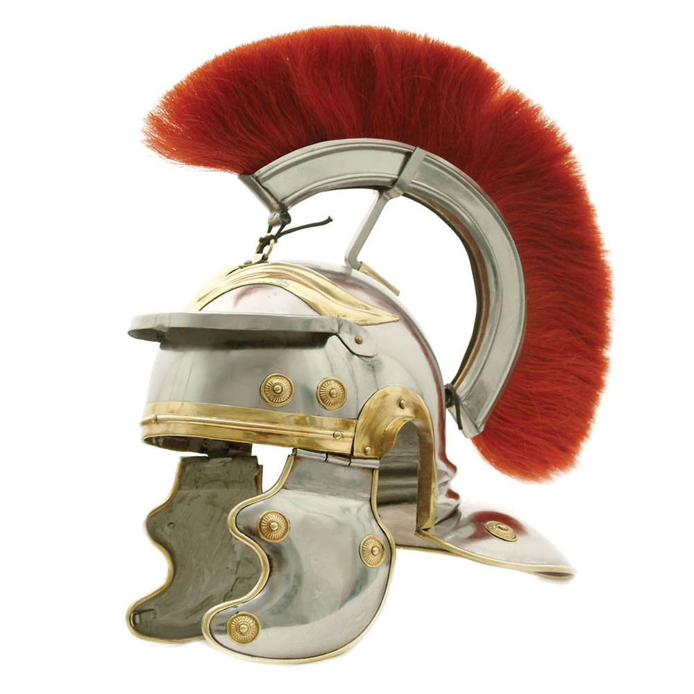 Imperial Itallic Roman Officer Helmet with Liner and Detachable Plume - Tophatter's Inc. Weapons Store Online Collectible Weapons - Tophatter Daily Deals