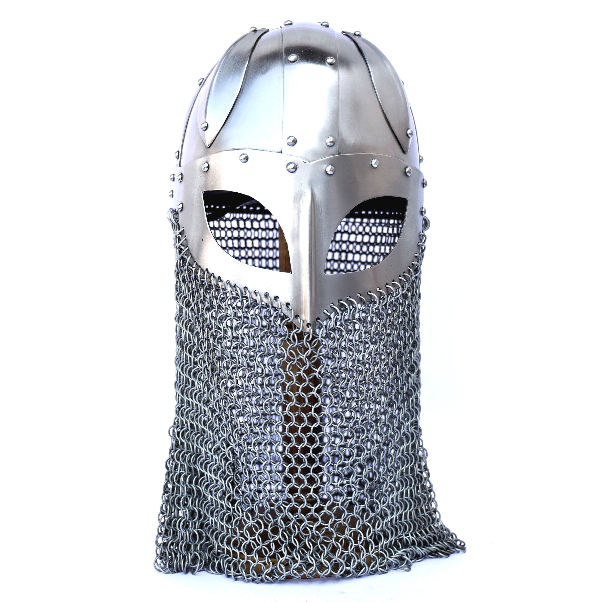 Viking Helmet Battle Armor 18G Steel and Chainmail - TOPHATTER'S ARMORY DEALS Collectible Weapons - Tophatter Daily Deals