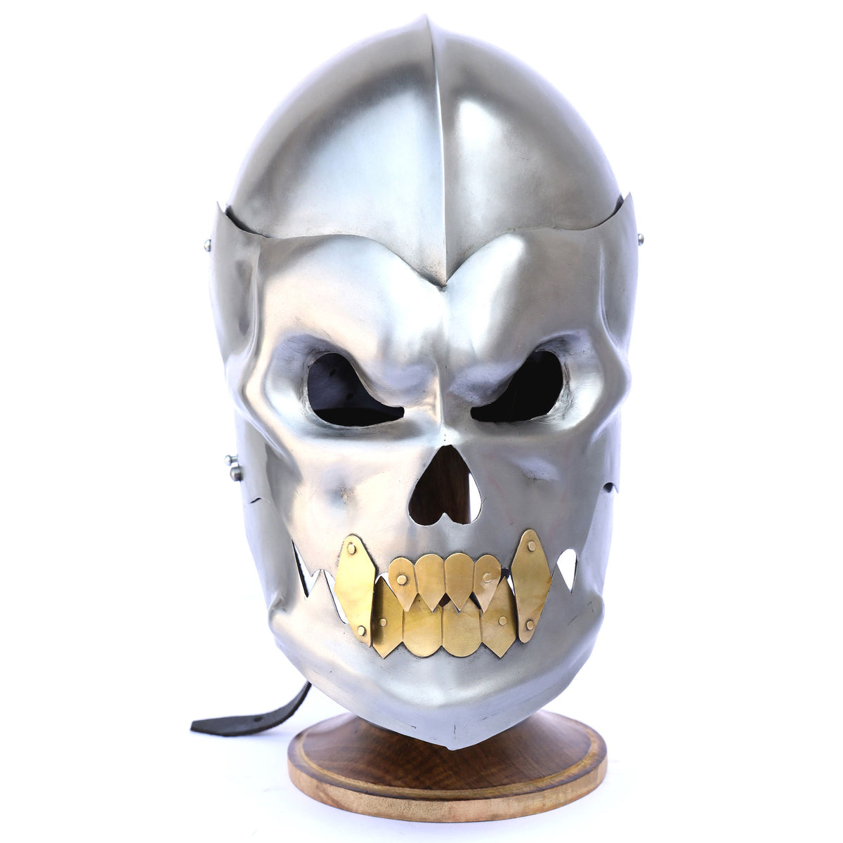 Medieval Human Skull helmet Silver Demon - TOPHATTER'S ARMORY DEALS Collectible Weapons - Tophatter Daily Deals