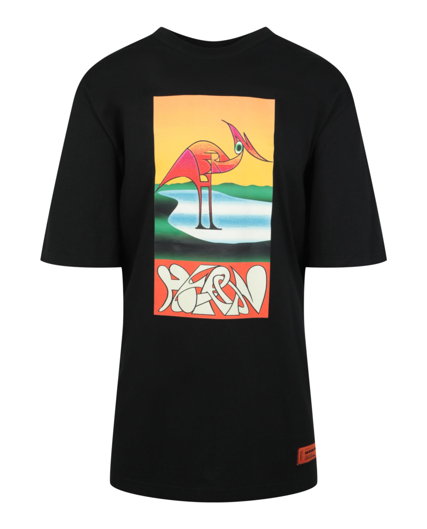 Heron Preston Graphic Cotton T-Shirt Black T-Shirt - Tophatter Daily Deals