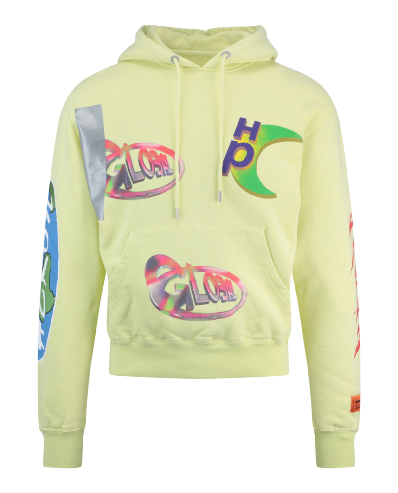 Heron Preston Global Collage Hoodie Yellow Multi Hoodie - Tophatter Daily Deals