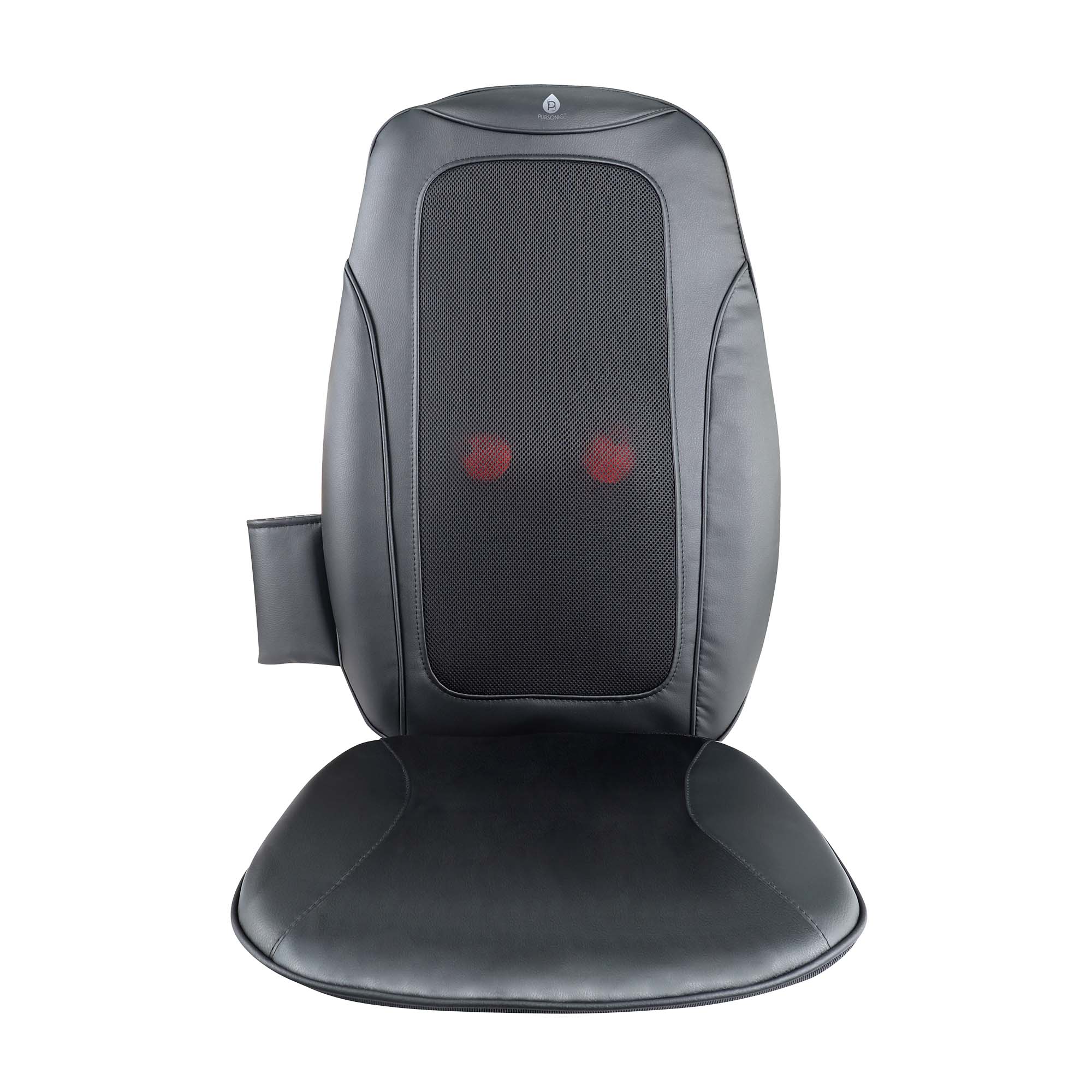 Pursonic Shiatsu Chair Massager with Vibration – Ultimate Relaxation Black Massagers & Wraps - Tophatter Daily Deals