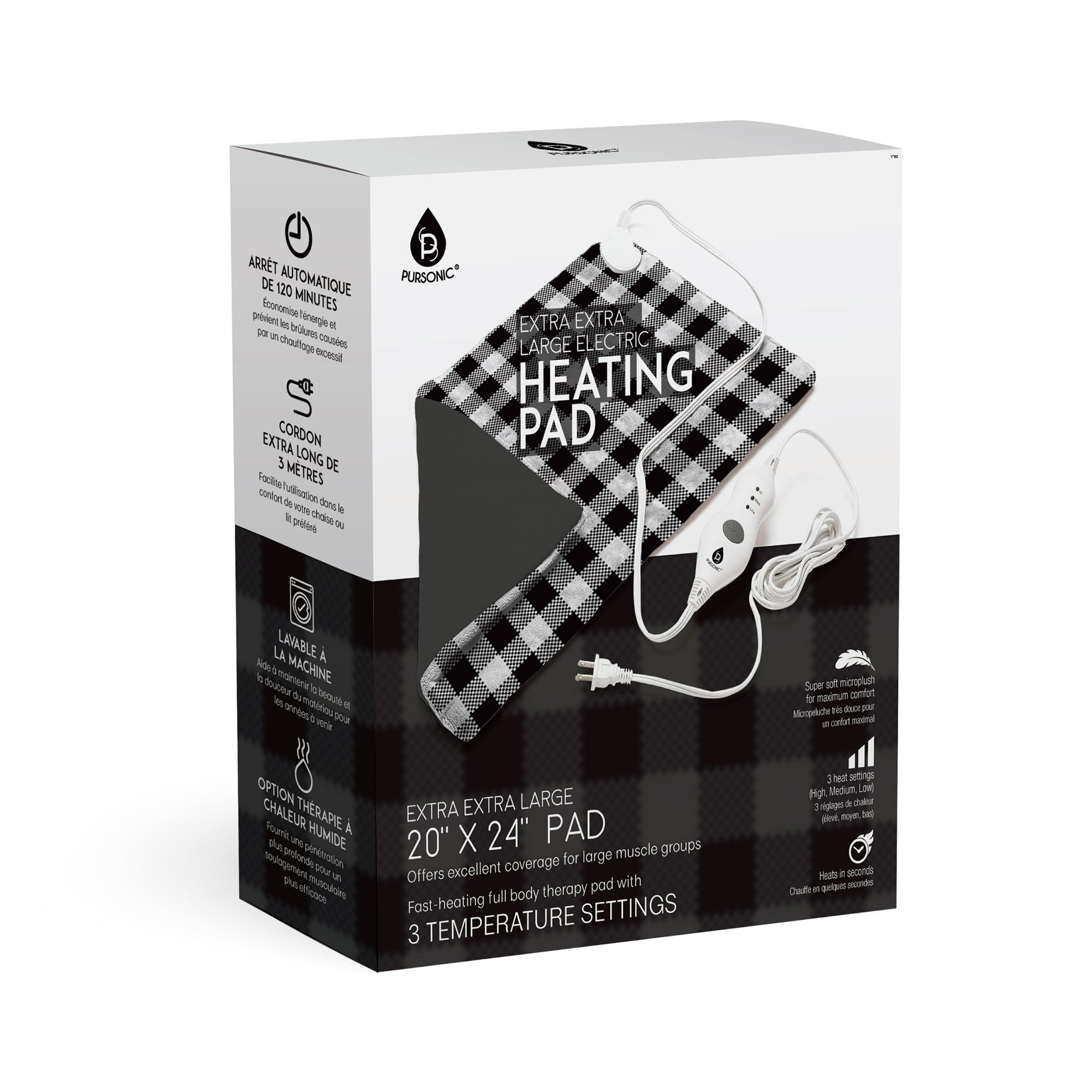 Pursonic Extra Extra Large Electric Heating Pad Massagers & Wraps - Tophatter Daily Deals