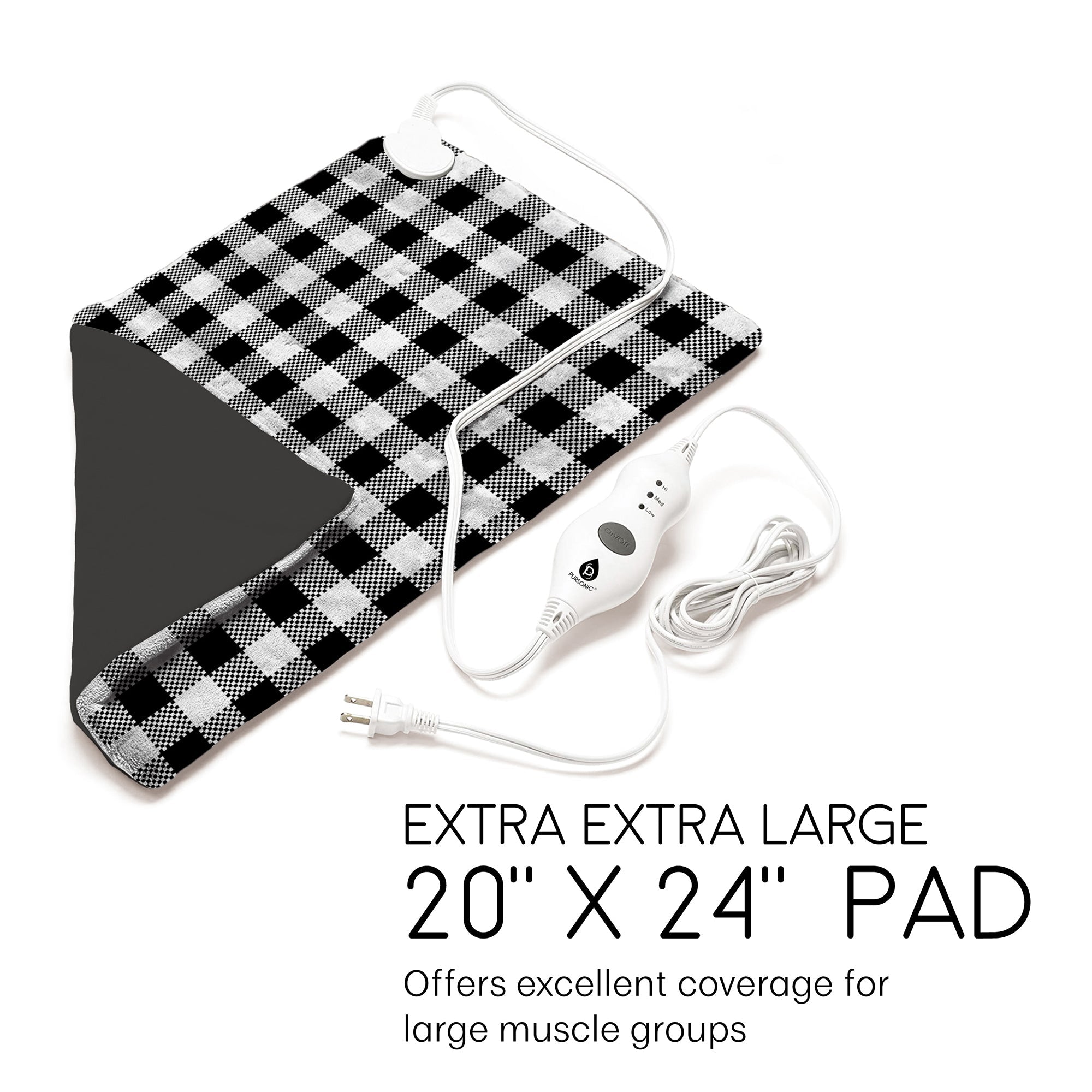 Pursonic Extra Extra Large Electric Heating Pad Massagers & Wraps - Tophatter Daily Deals