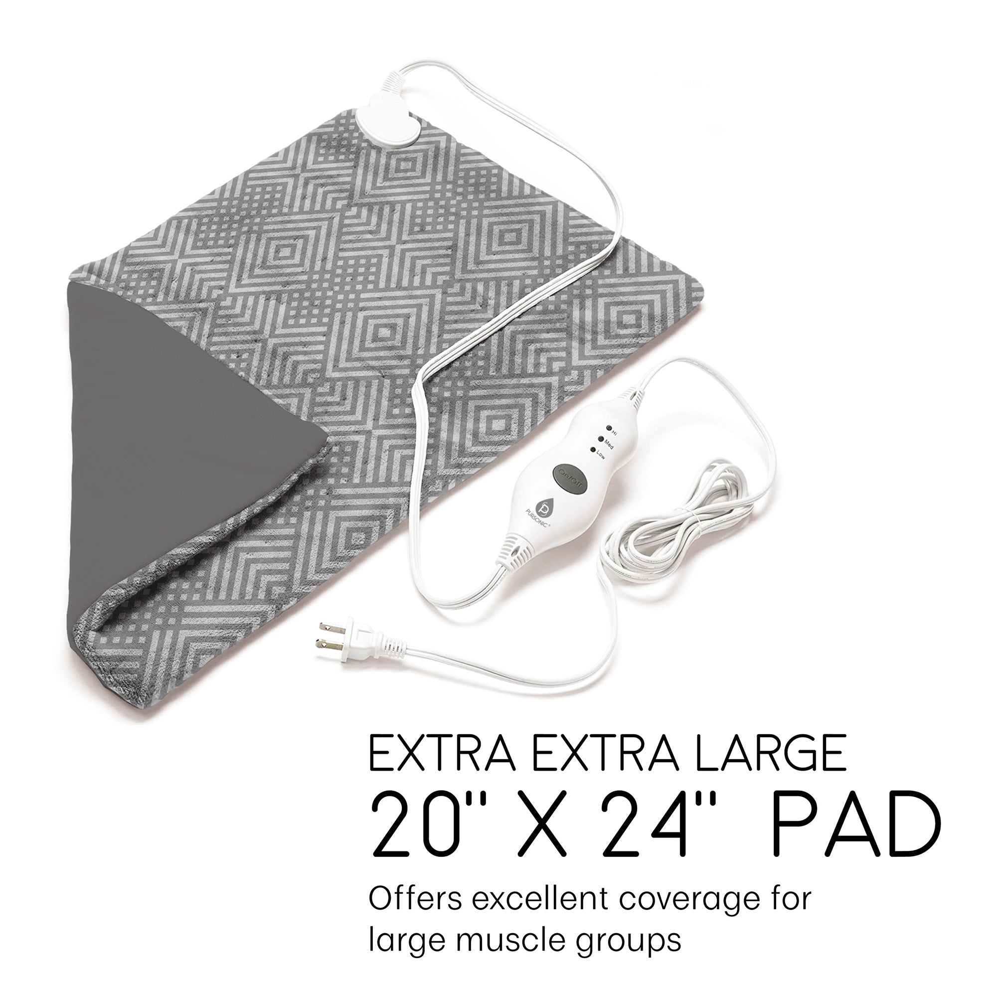 Pursonic Extra Extra Large Electric Heating Pad Massagers & Wraps - Tophatter Daily Deals