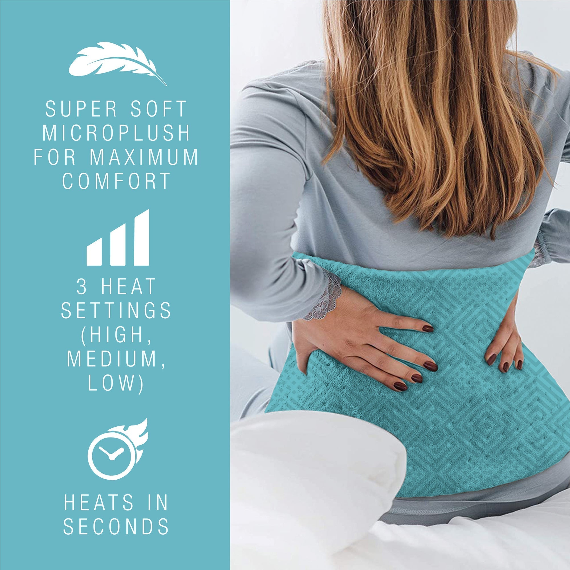 Pursonic Extra Extra Large Electric Heating Pad Massagers & Wraps - Tophatter Daily Deals