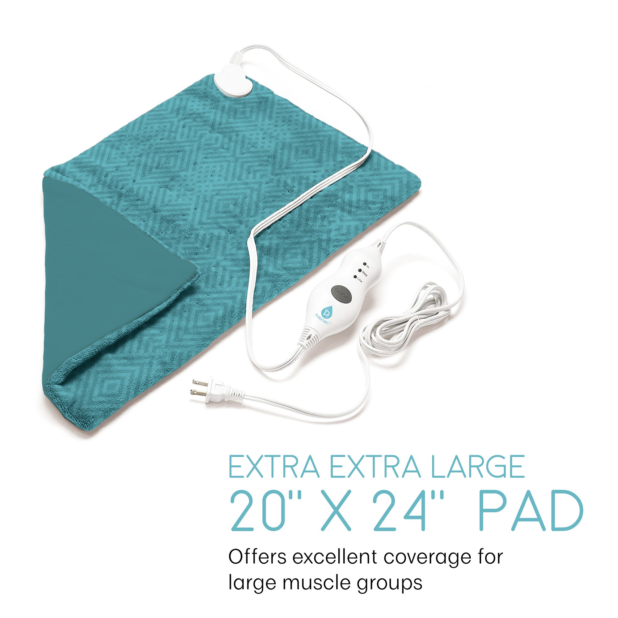 Pursonic Extra Extra Large Electric Heating Pad Massagers & Wraps - Tophatter Daily Deals
