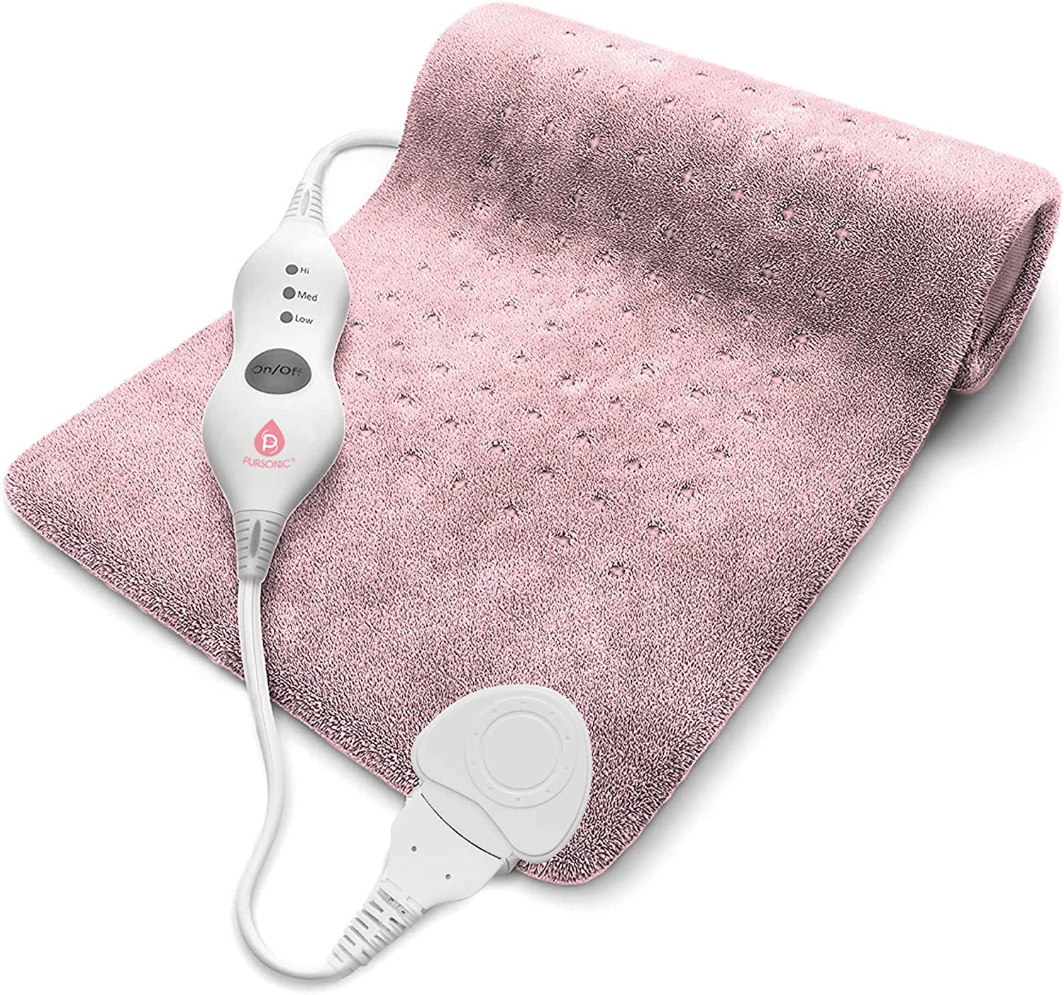 Pursonic Electric Heating Pad Rose Gold Massagers & Wraps - Tophatter Daily Deals