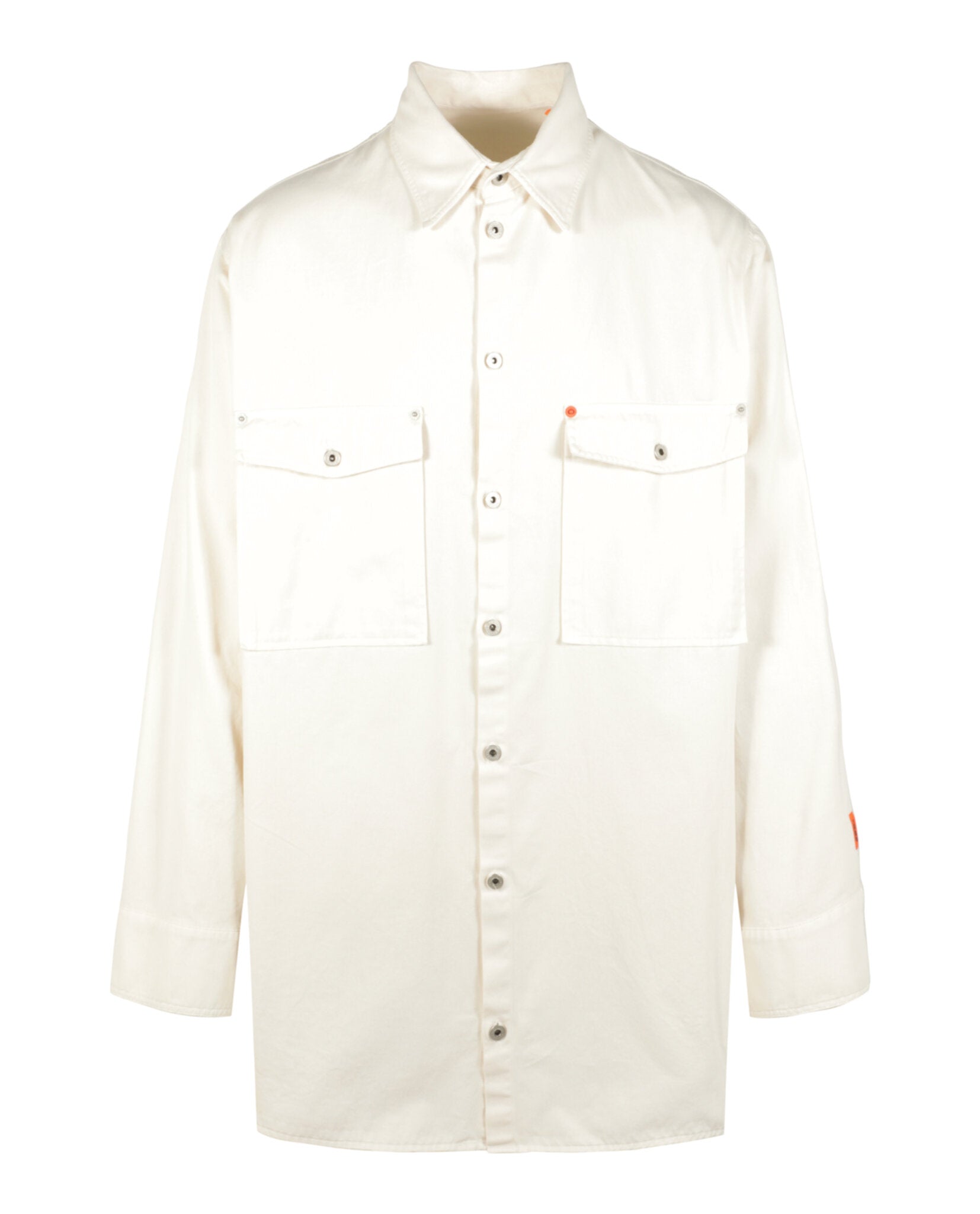 Heron Preston Workwear Long Sleeve Shirt Ivory Long Sleeves - Tophatter Daily Deals