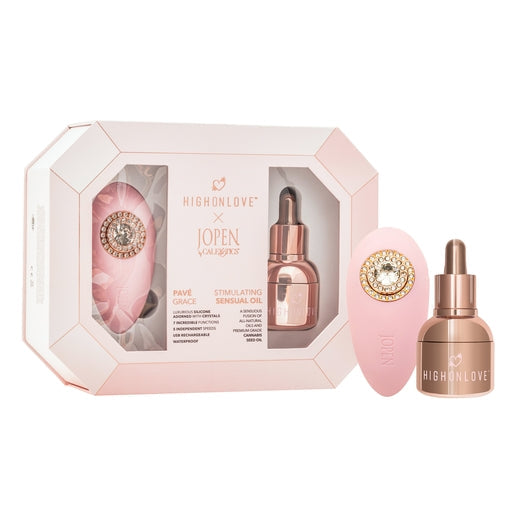 HighOnLove Pave Grace Pink Objects Of Desire Gift Set with 30ml Stimulating Sensual Oil and JOPEN Palm Massager > Essentials > Massage Gift Set - Tophatter Daily Deals