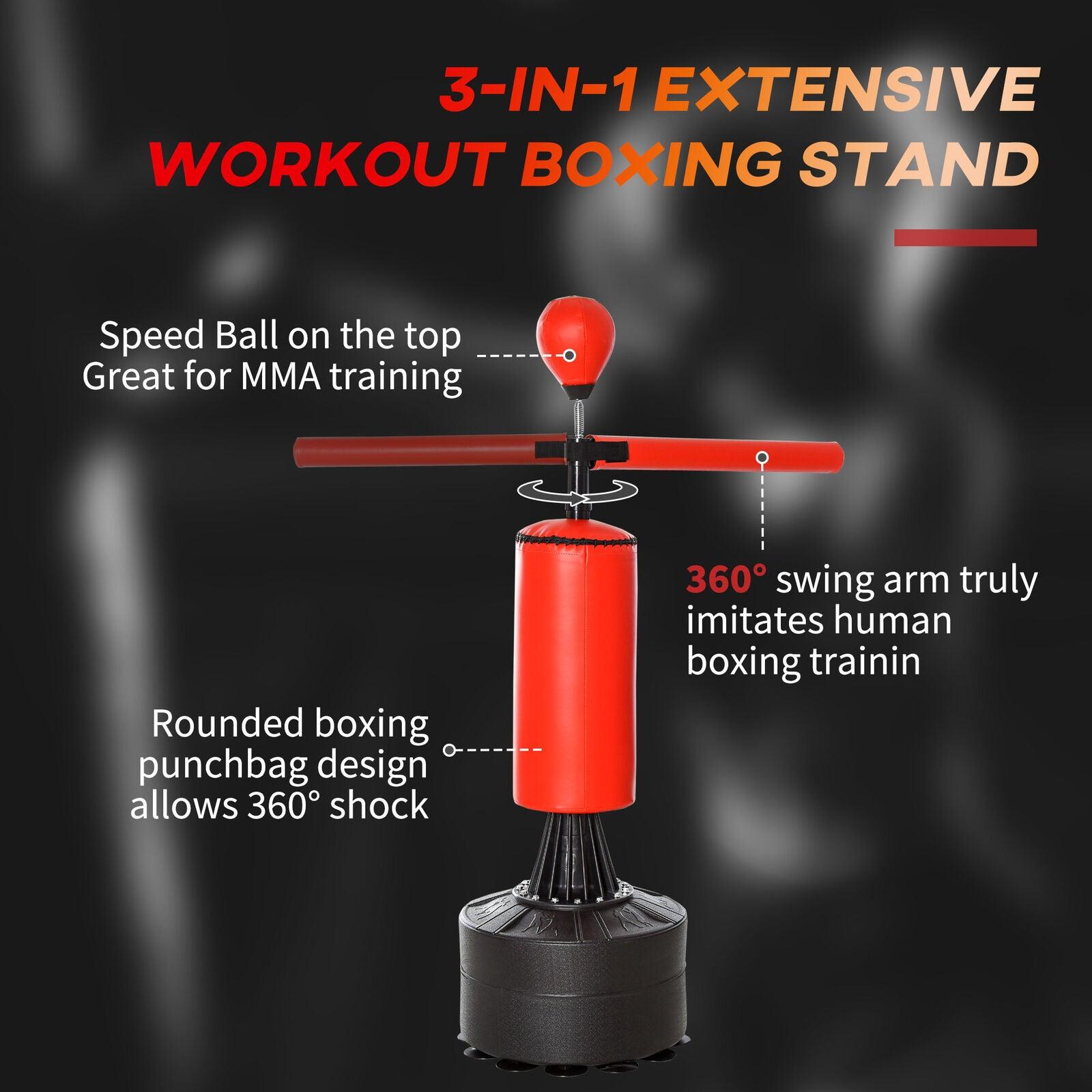Freestanding Punch Bag Stand - Boxing Punch Bag Stand Rotating Flexible Arm Speed Ball Waterable Base Exercise & Fitness - Tophatter Daily Deals