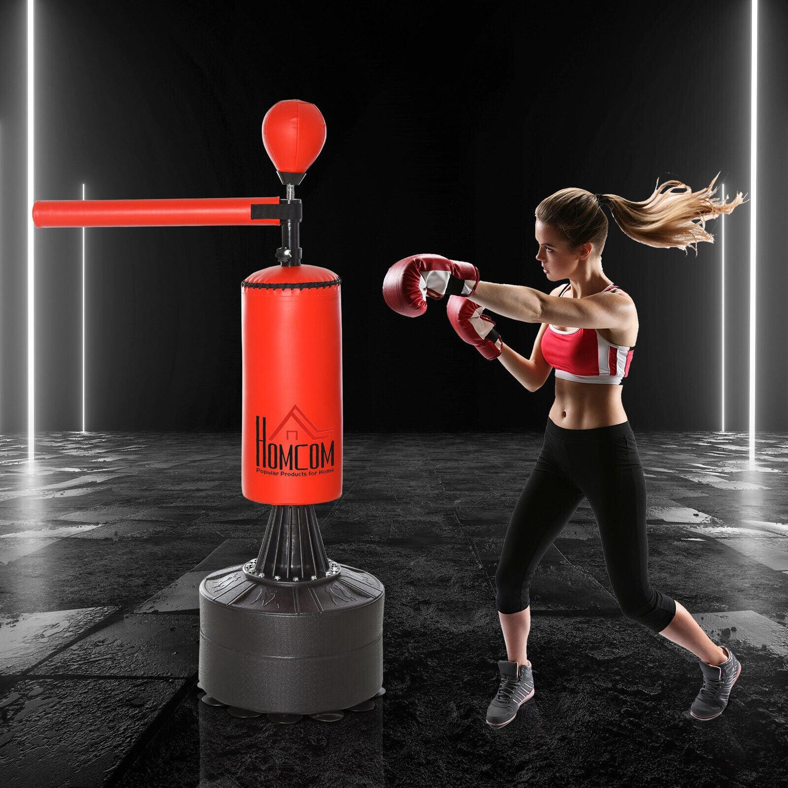Freestanding Punch Bag Stand - Boxing Punch Bag Stand Rotating Flexible Arm Speed Ball Waterable Base Exercise & Fitness - Tophatter Daily Deals