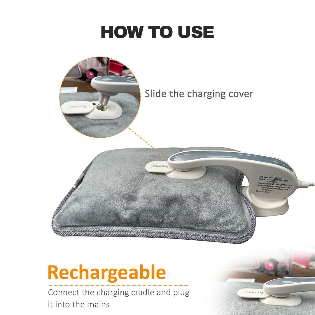 Best Electronic Hand Warmer - Rechargeable Hot Water Bottle Grey Bed Hand Warmer Massaging Heat Pad Apparel & Accessories - Tophatter Daily Deals