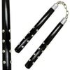12" Black Wood Nunchaku with Chrome Studs Chain - TOPHATTER'S ARMORY DEALS Collectible Weapons - Tophatter Daily Deals