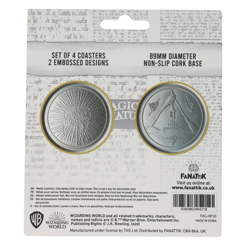Harry Potter - Set of 4 Embossed Metal Coasters