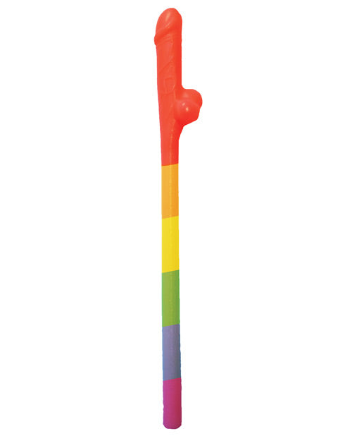 Rainbow Pecker Straws Pack of 10 Party Supplies - Tophatter Daily Deals