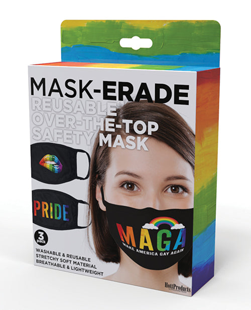 Pride/Gay Again/ Rainbow Kiss - Pack of 3 Masks Masks - Tophatter Daily Deals
