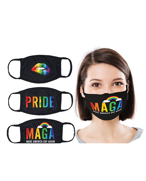 Pride/Gay Again/ Rainbow Kiss - Pack of 3 Masks Masks - Tophatter Daily Deals