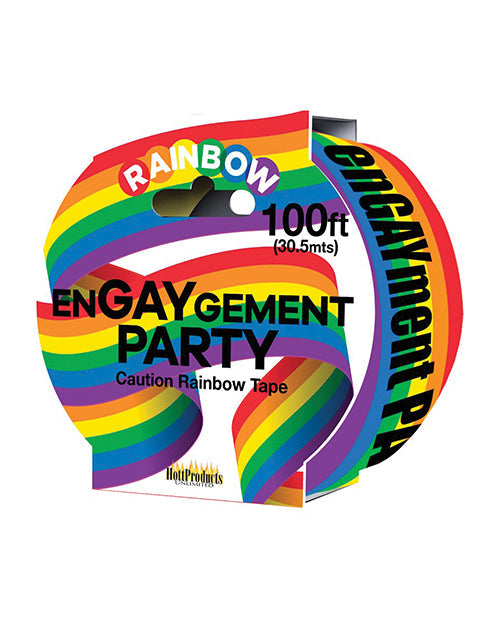 Engaygement Rainbow Caution Style Party Tape Party Supplies - Tophatter Daily Deals