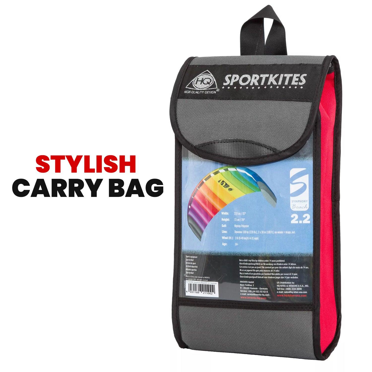 HQ Symphony Beach iii 1.3 - Rainbow Kites for the Beach Power Kites Ready to Fly Outdoor Accessories - Tophatter Daily Deals