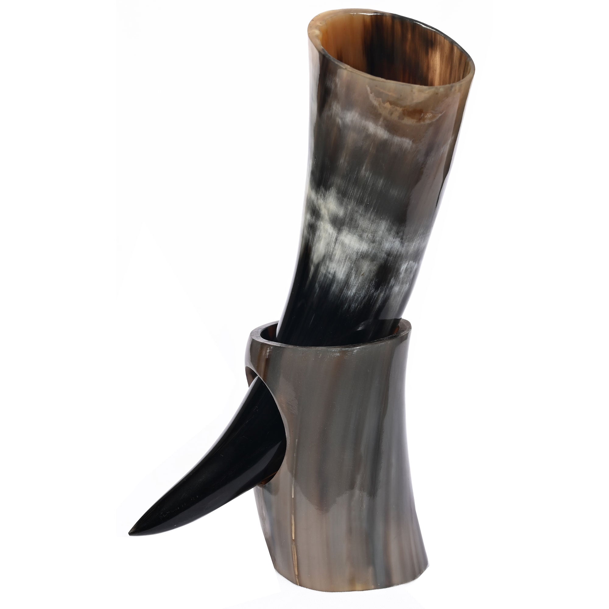Medieval Viking Drinking Horn With Stand - Tophatter's Guns'N'Weapons Store Collectible Weapons - Tophatter Daily Deals
