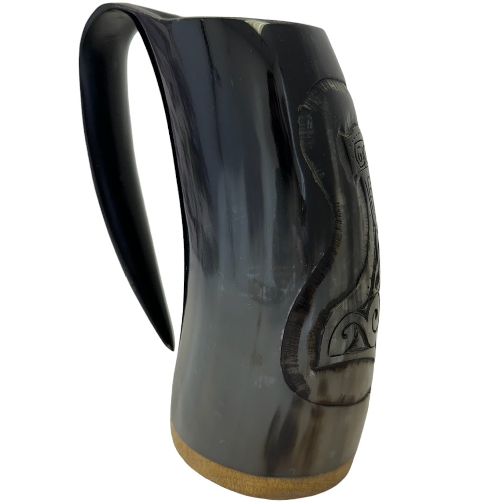 Roaring Thunderclap Viking Natural Buffalo Drinking Horn Mug - TOPHATTER'S ARMORY DEALS Collectible Weapons - Tophatter Daily Deals