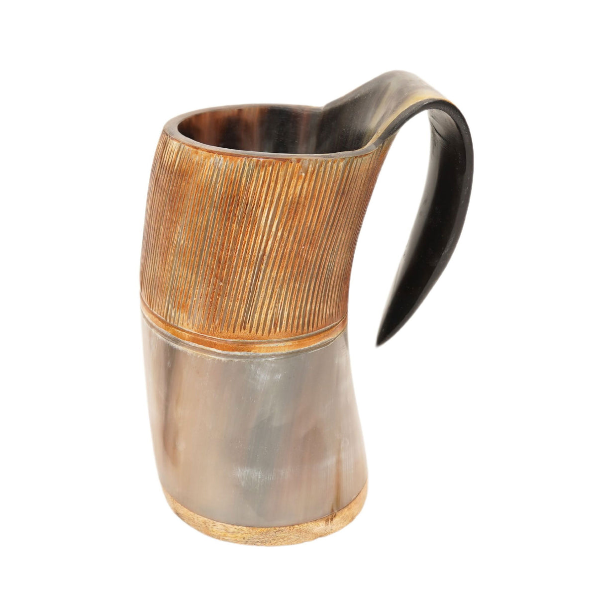 Viking Drinking Horn Royal Mug With Wooden Base Tankard - Tophatter's Guns'N'Weapons Store - FREE SHIPPING Collectible Weapons - Tophatter Daily Deals