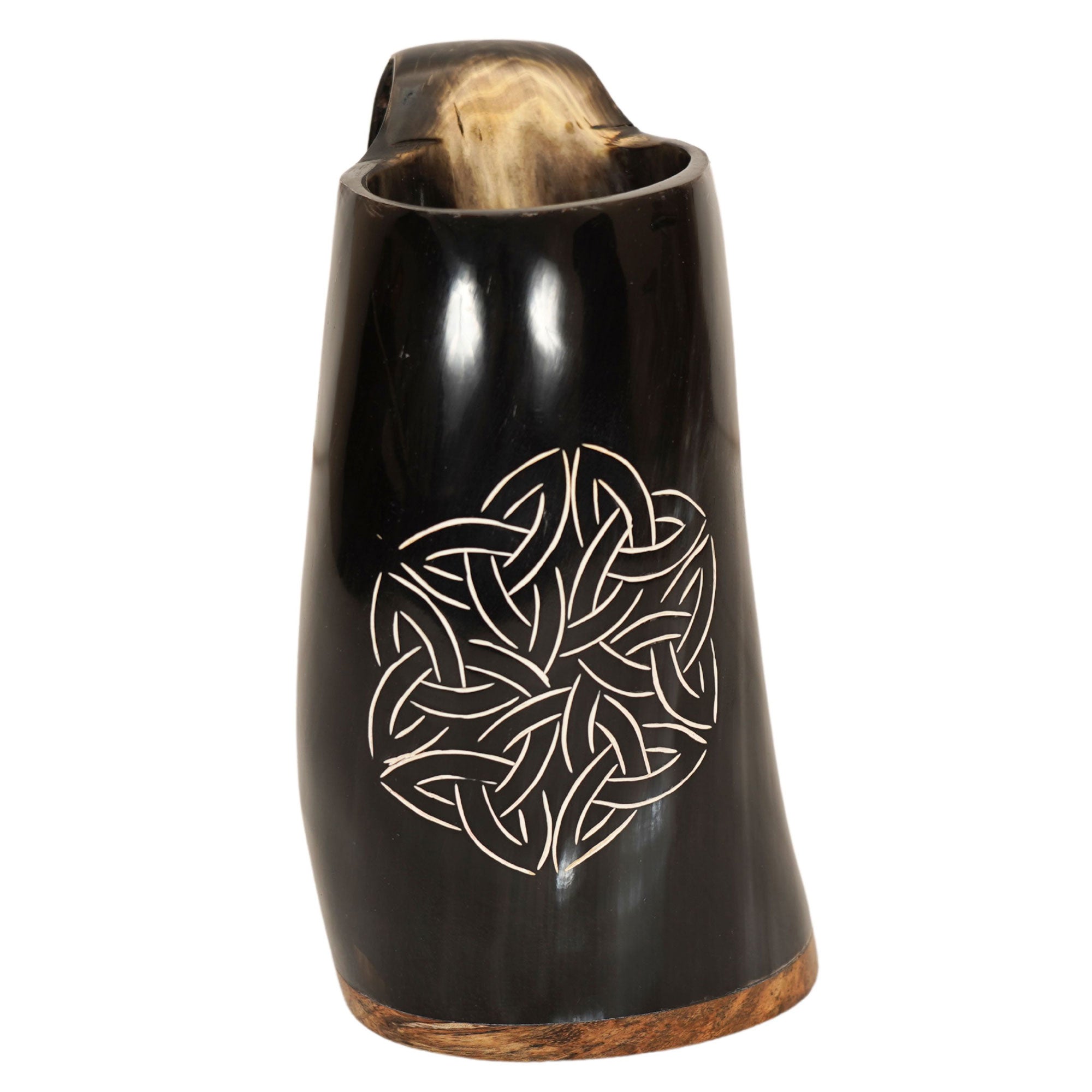 Celtic Knot Hand Carved Viking Drinking Horn Mug Collectible Weapons - Tophatter Daily Deals