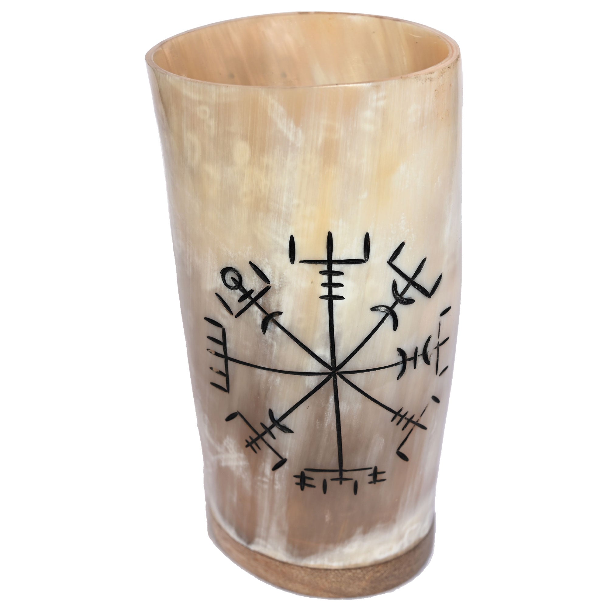Handmade Viking Compass Drinking Horn Medieval Tumbler - Tophatter's Inc. Weapons Store Online Collectible Weapons - Tophatter Daily Deals