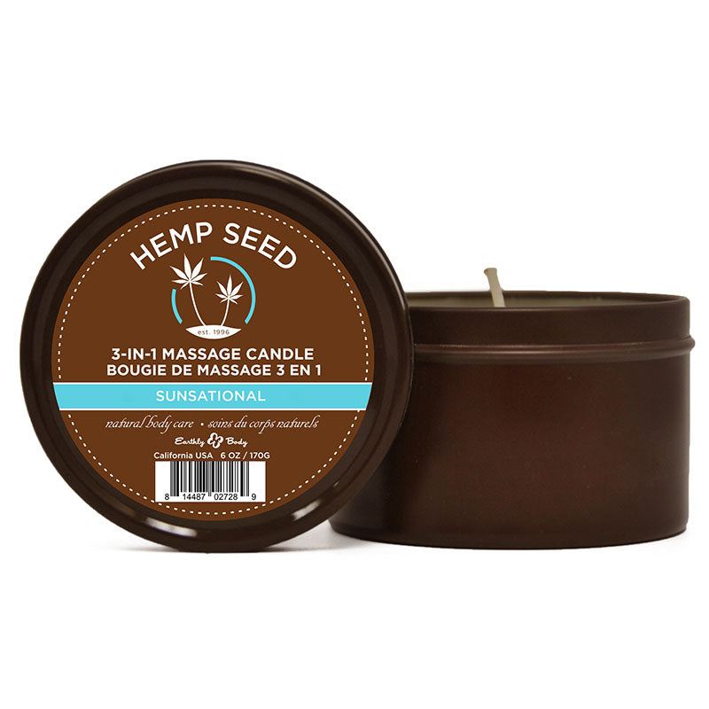 Hemp Seed 3-In-1 Massage Candle Sunsational 170g Aromatic Bliss > Candles > Massage - Tophatter Daily Deals