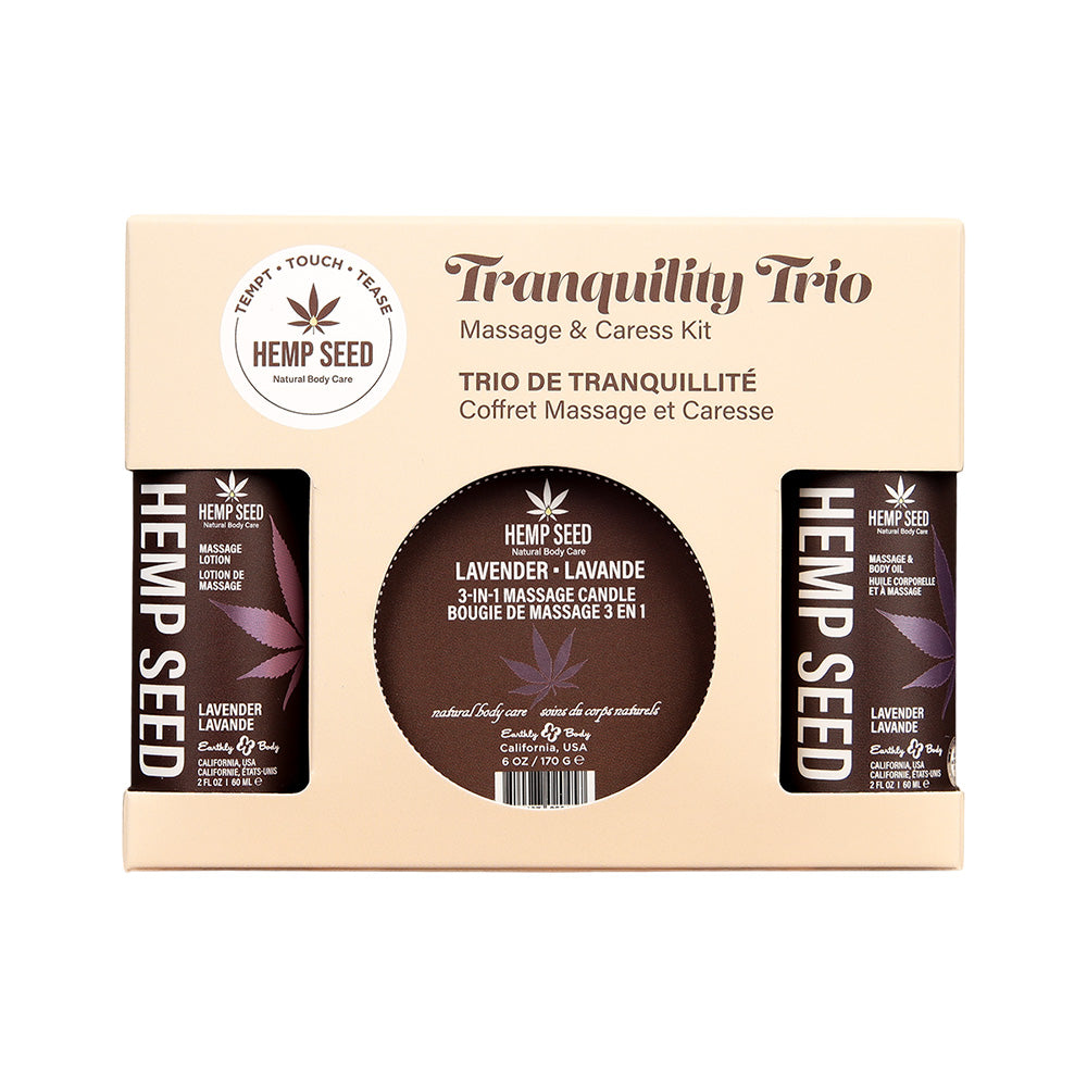 Hemp Seed Tranquility Trio – Lavender Scented Massage and Caress Kit > Essentials > Massage Gift Set - Tophatter Daily Deals
