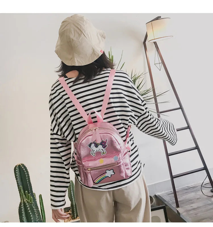 Holographic Backpack Unicorn Patches Rainbow Cloud Star Mythical - Tophatter Daily Deals